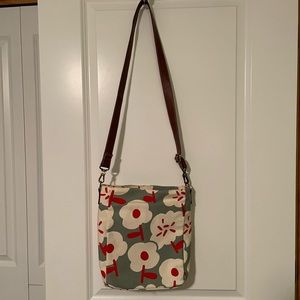 Maika Crossbody Bag with Red and White Floral Design